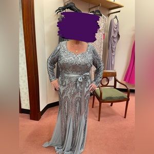 Silver Sequin Formal Gown